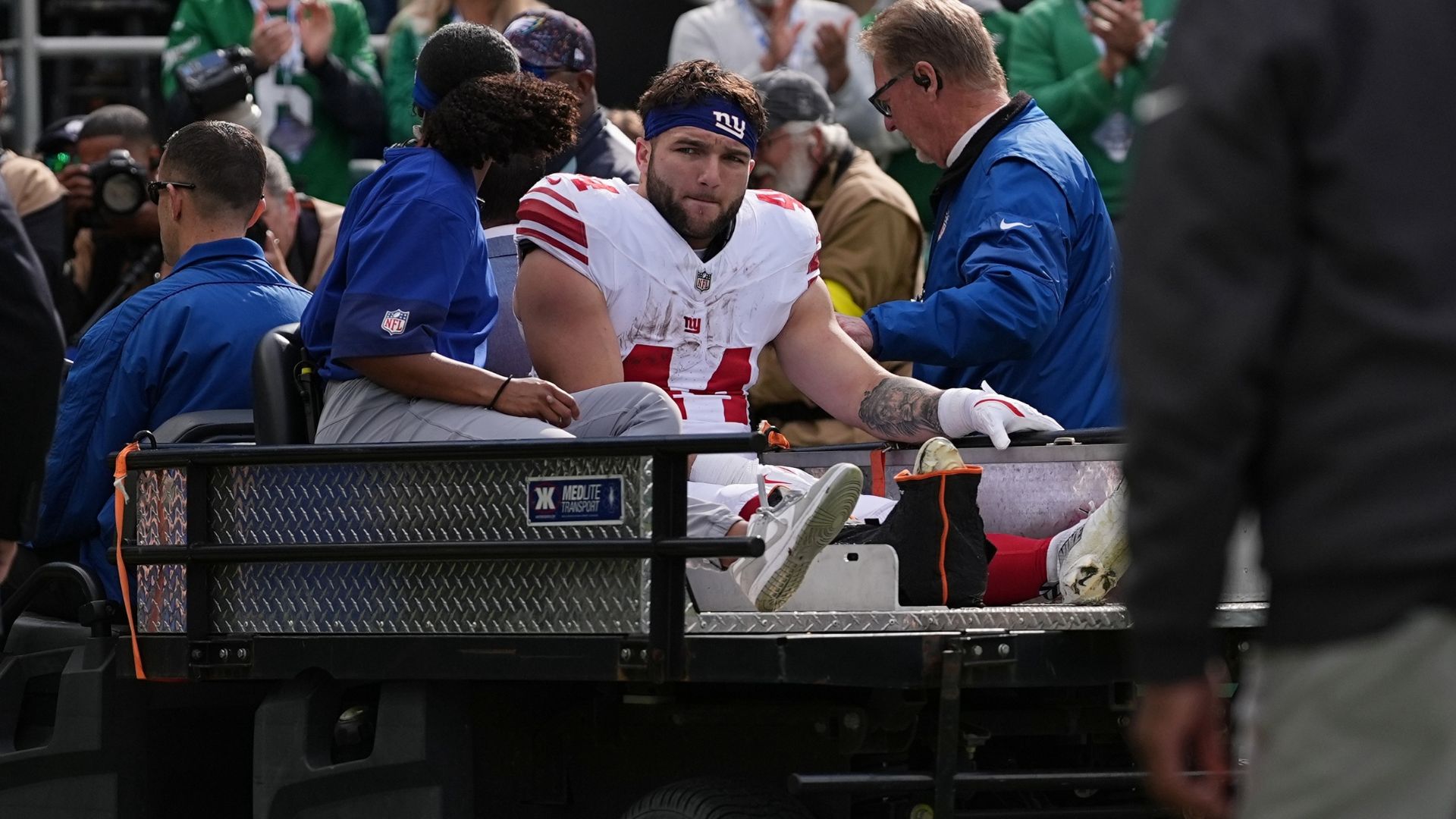 Giants Rookie Cam Skattebo Carted Off with Severe Leg Injury in Loss to Eagles